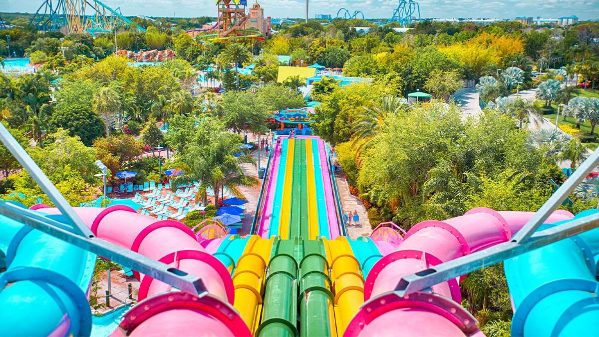 View from the top of the Taumata Racer at Aquatica Orlando - Orlando, Florida, USA